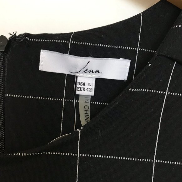 Black Checker Pencil Dress - Picture 2 of 4